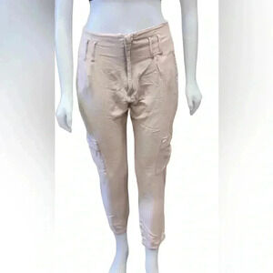 Streetwear  Society Linen Cargo Ankle Tan Pants Size Medium
